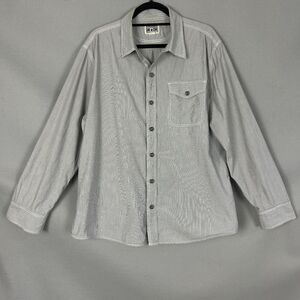Converse One Star XL Gray Stripe Button Up Shirt Long Sleeve Pocket Casual